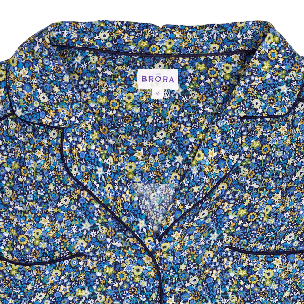 Brora Blue Floral Short Sleeve Shirt