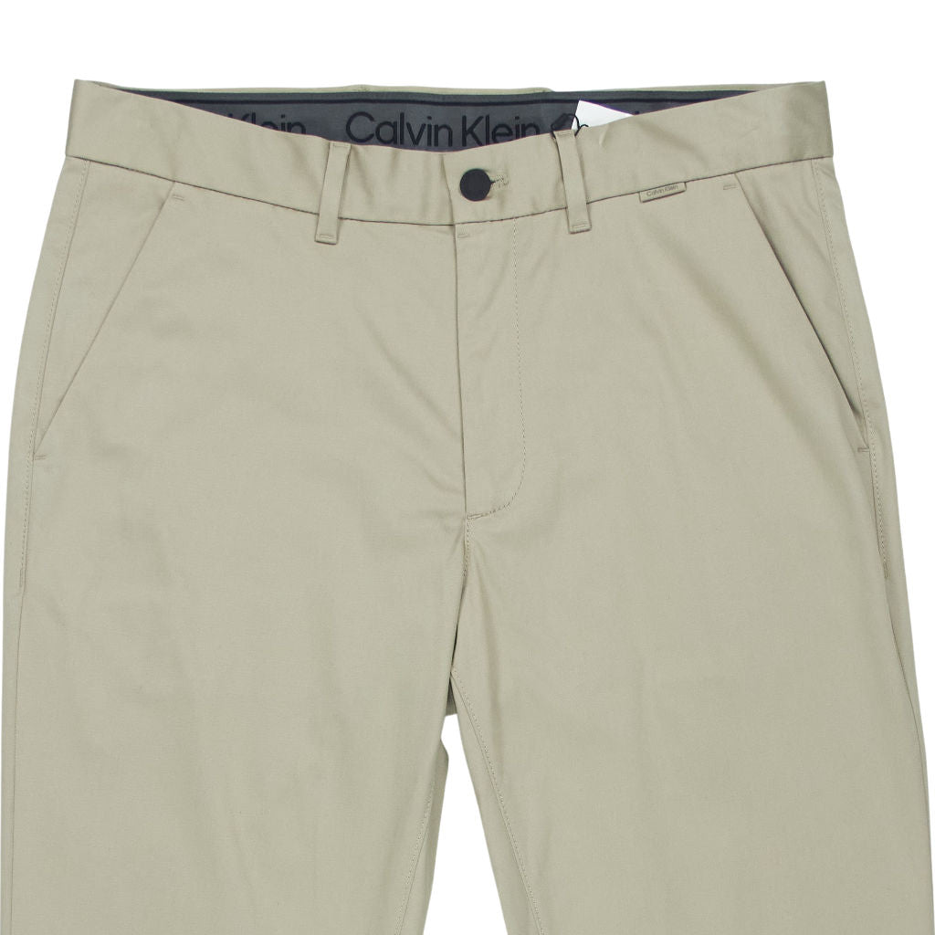 Calvin Klein Beige Sateen Stretch Trousers