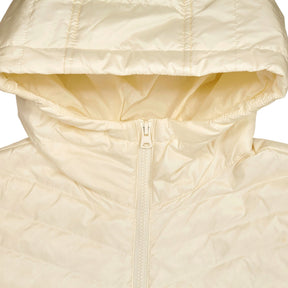 Lands' End Cream Quilted Hooded Jacket