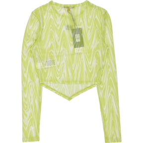 Tommy Jeans Lime Mesh Print Top