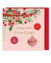 Bauble Garland Pink B/G Cards- pack of 8