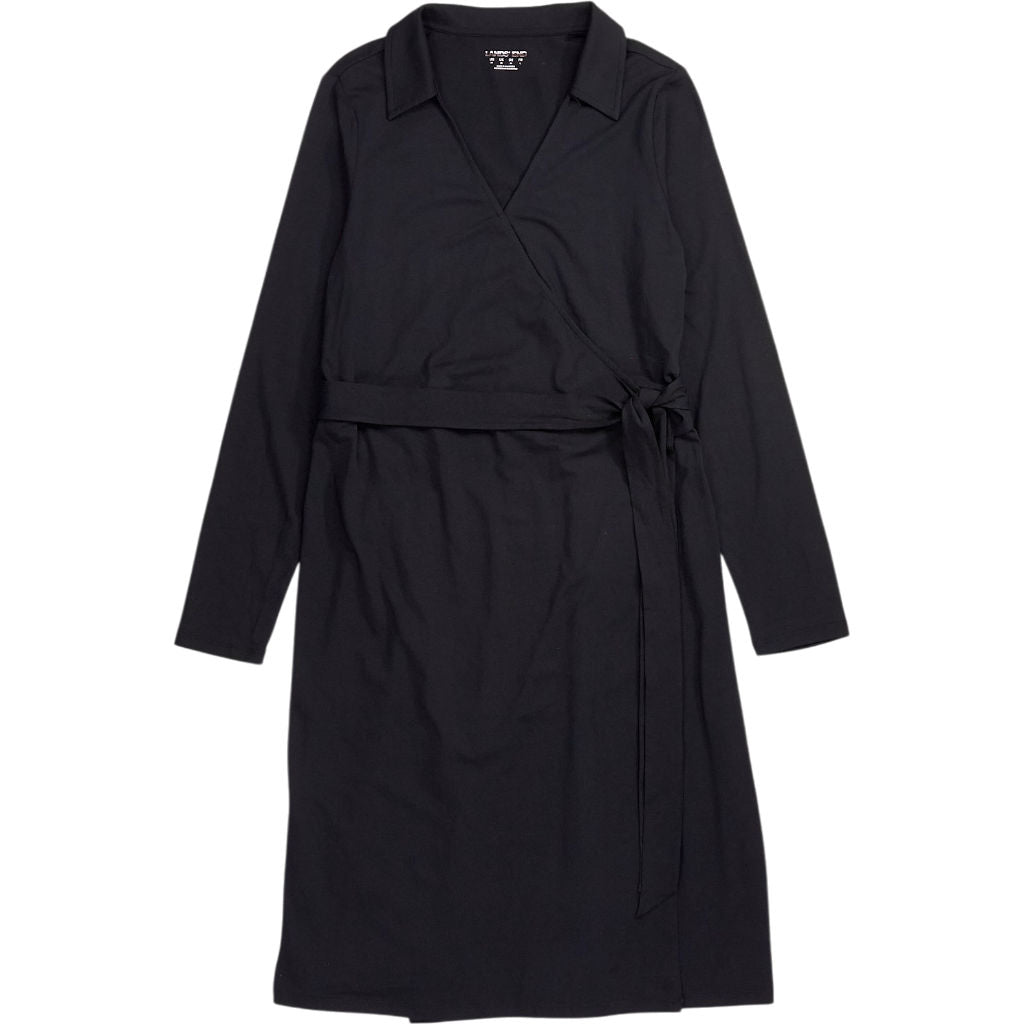 Lands' End Black Tencel Wrap Dress