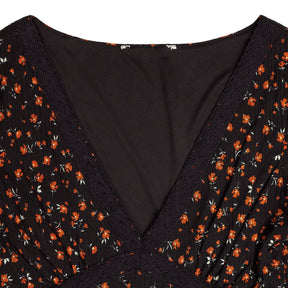 Springfield Black Floral Midi Dress
