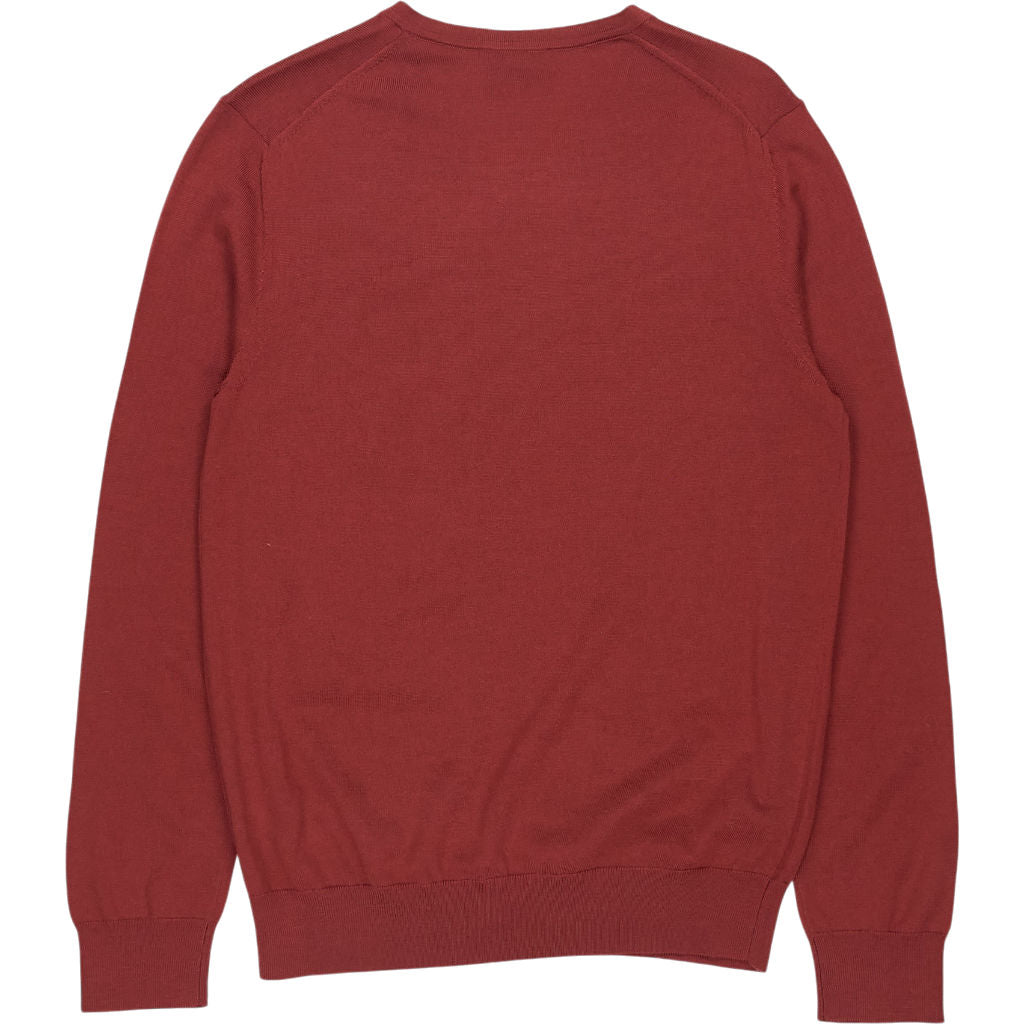 Charles Tyrwhitt Red Merino Wool V-Neck Jumper