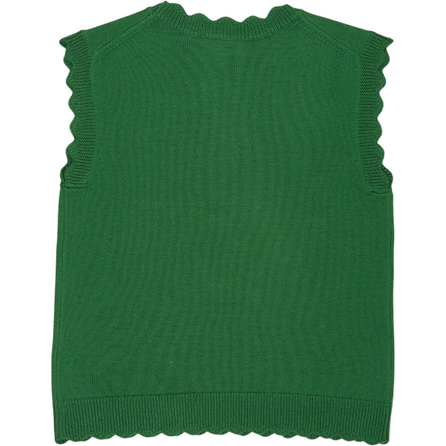 Wyse Green Fleurine Scallop Tank Top