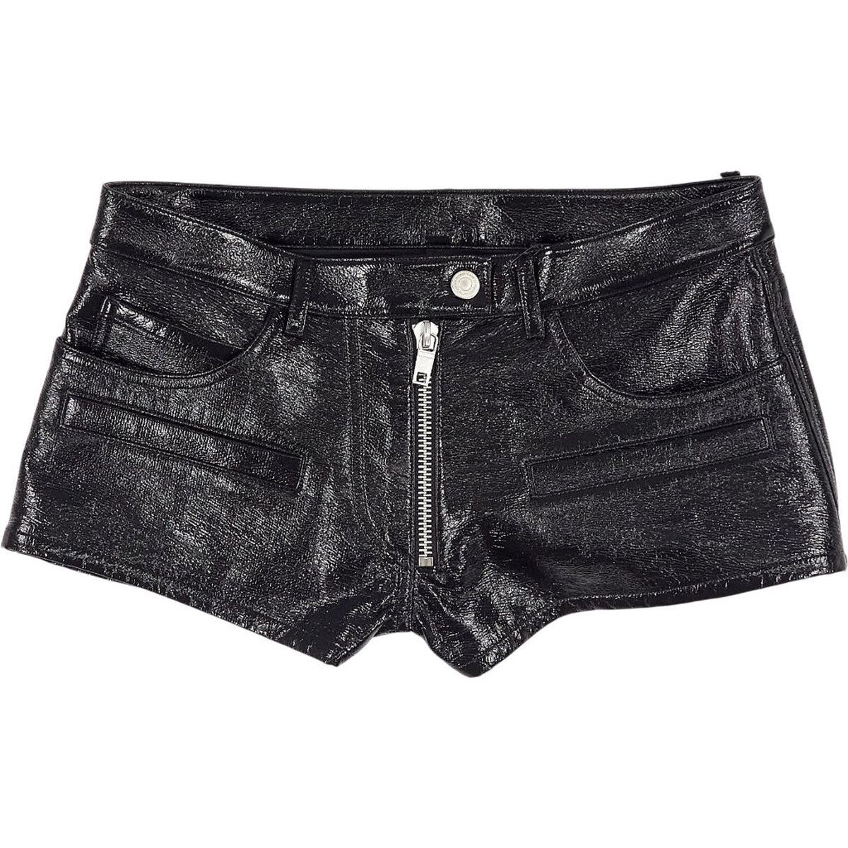 Courrèges Black Vinyl Heritage Shorts