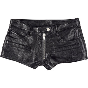 Courrèges Black Vinyl Heritage Shorts