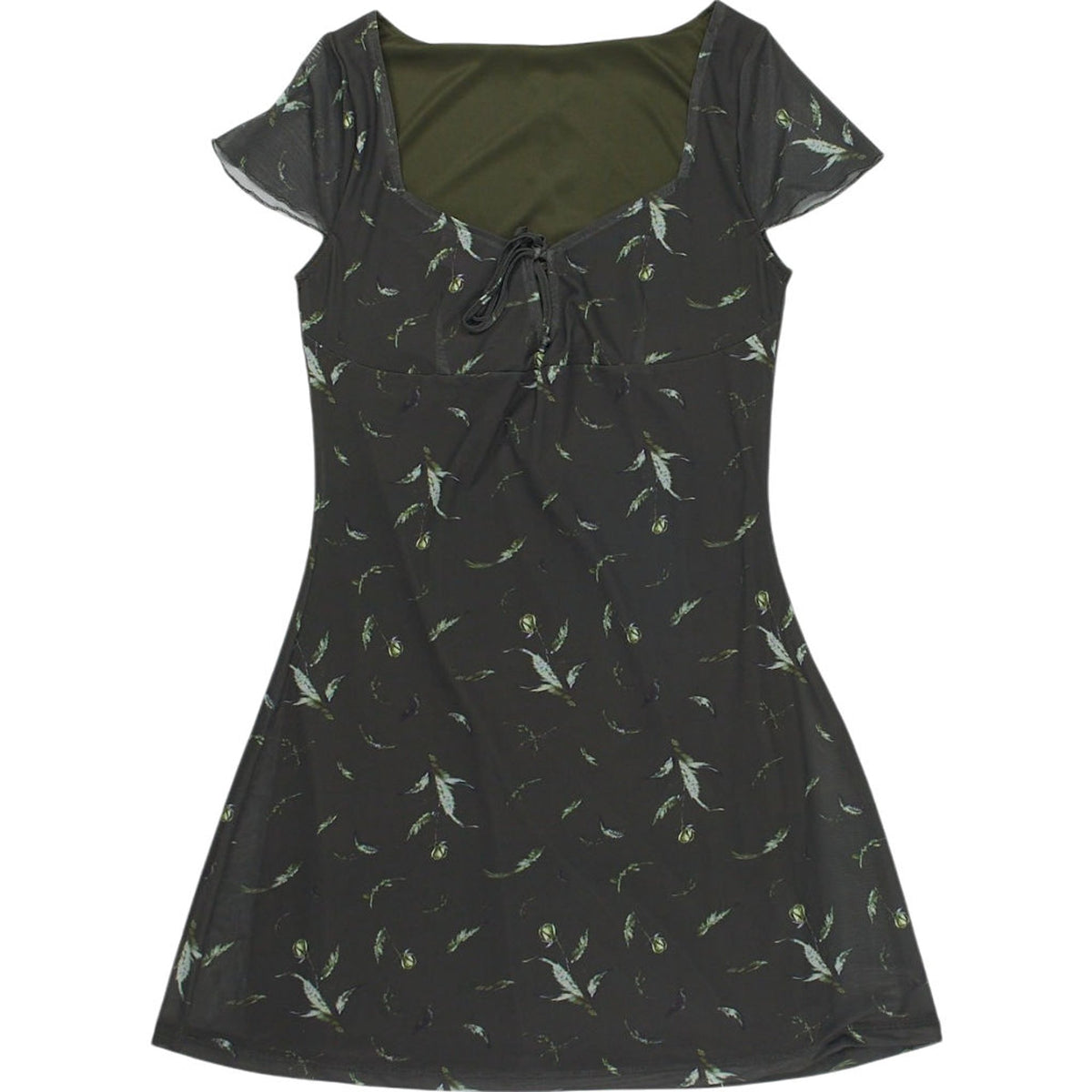 Motel Khaki Noura Dress Sketchy Floral