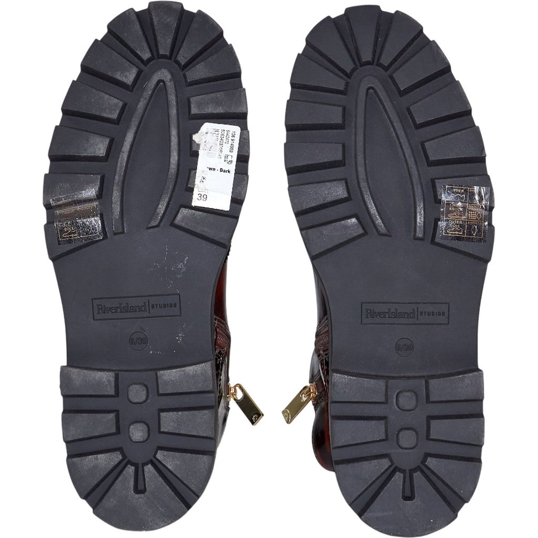 River Island Brown Leather Brogue Boots