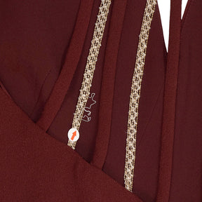 Reiss Burgundy Kadie Beaded Strappy Jumpsuit