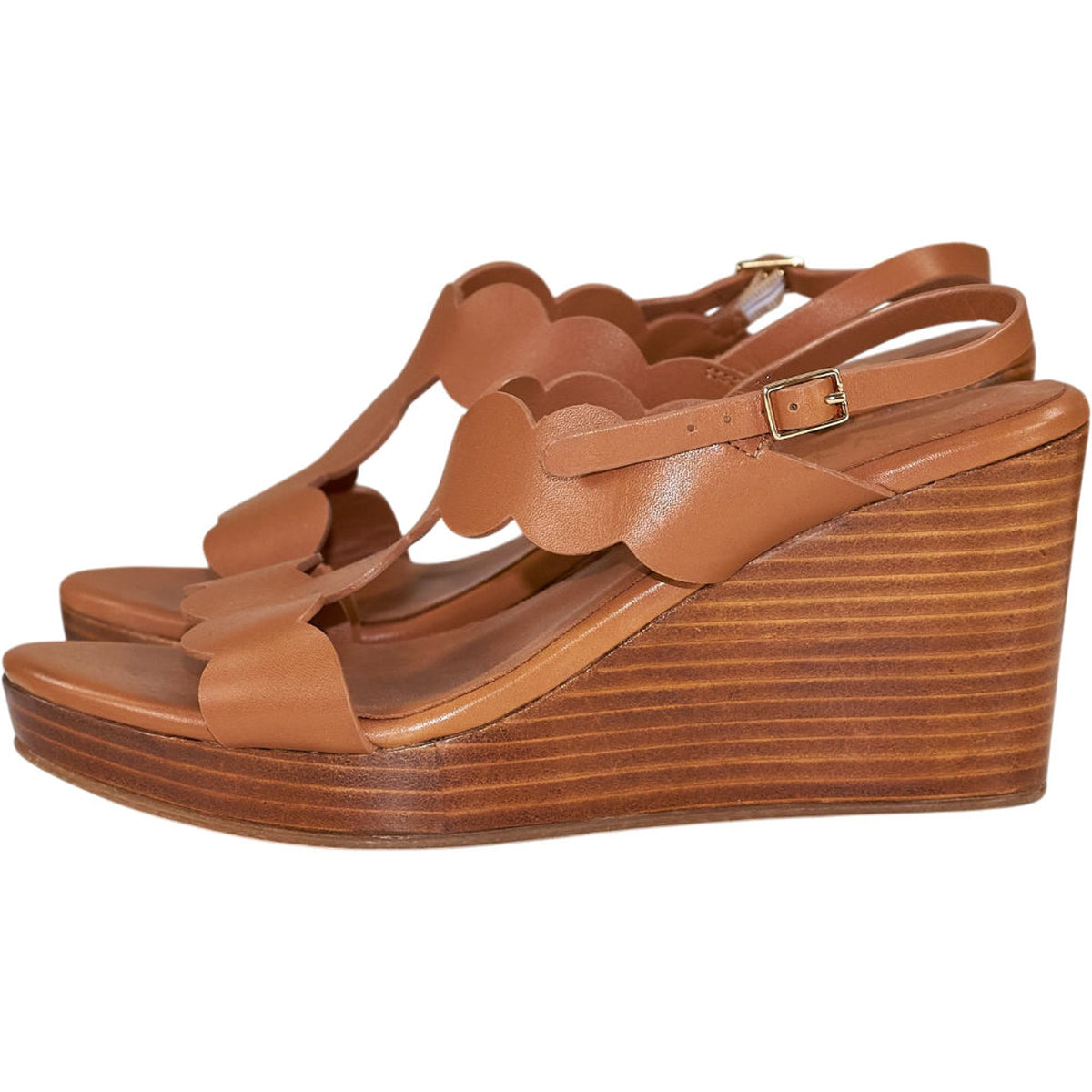 Wyse London Tan Harri Wedge Sandals