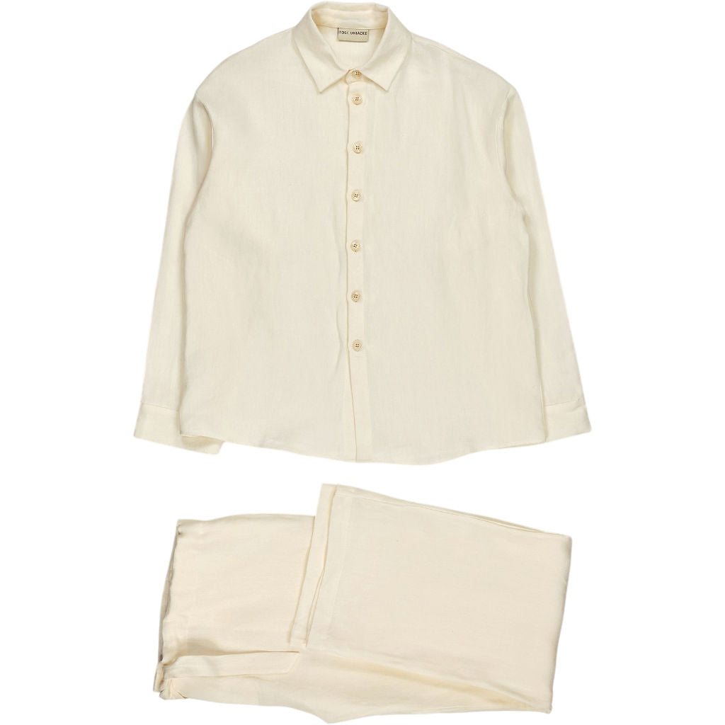 Rose Uniacke Cream Linen Trouser Suit