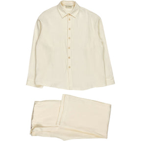 Rose Uniacke Cream Linen Trouser Suit
