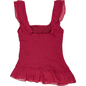 Motel Burgundy Rufle Concise Top