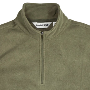 Lands' End Khaki Fleece 1/4 Zip Sweatshirt