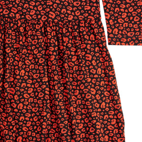 Saint + Sofia Red Leopard Ottilie Dress