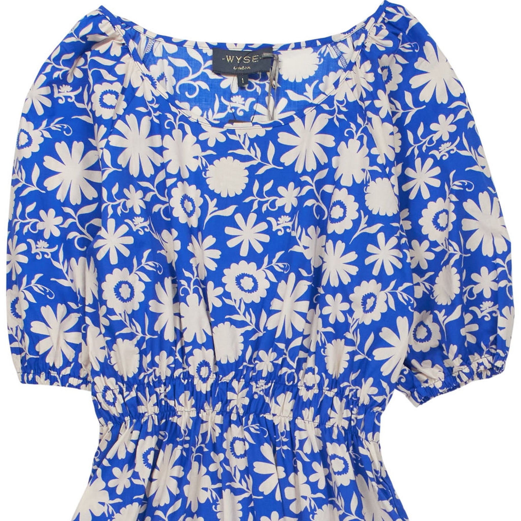 Wyse Blue Floral Midi Dress