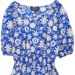 Wyse Blue Floral Midi Dress