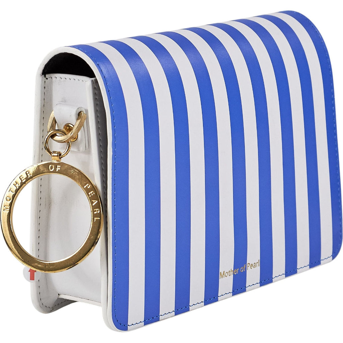 Mother of Pearl Blue White Striped Handbag