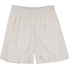 WYSE White Cotton Lace Shorts