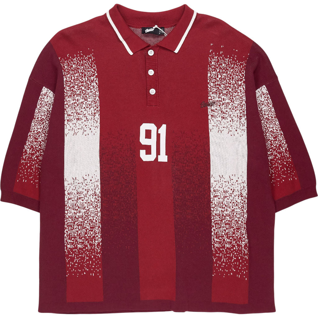 Pull & Bear Red Graphic Polo Shirt