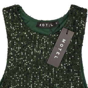 Motel Green Sequin Adilia Dress