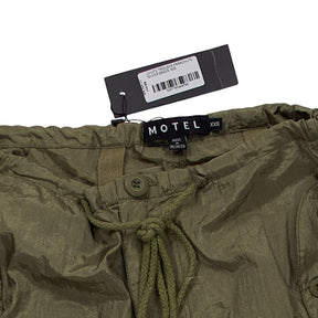 Motel Silver Green Chute Parachute Trousers