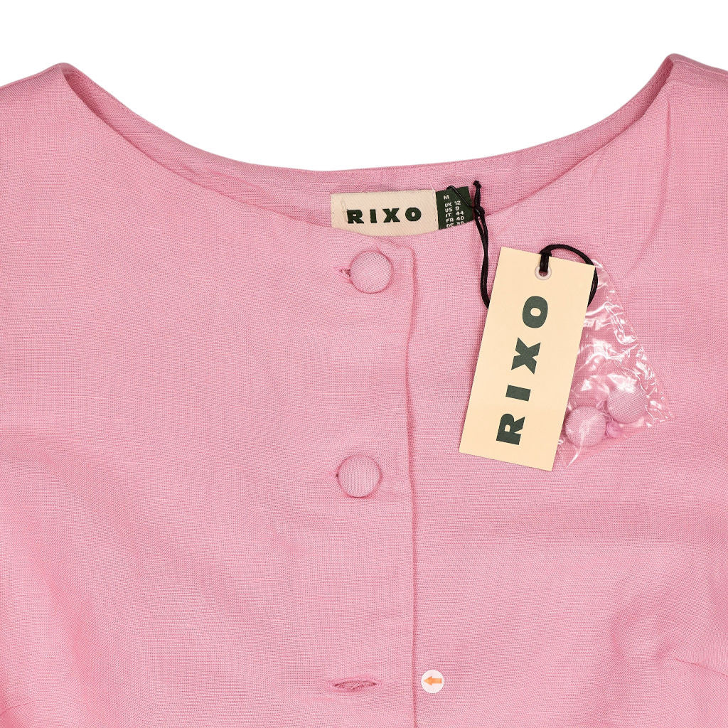 Rixo Pink Lucie Floral Embroidery Top