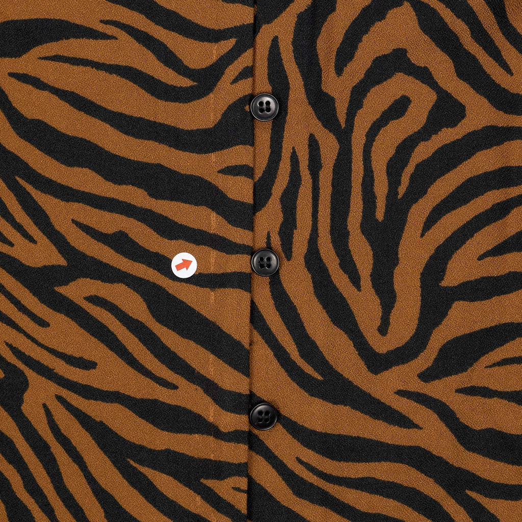 Baukjen Brown Tiger Print Sabrina Blouse