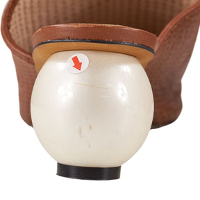 Mother of Pearl Tan Perforated Mules