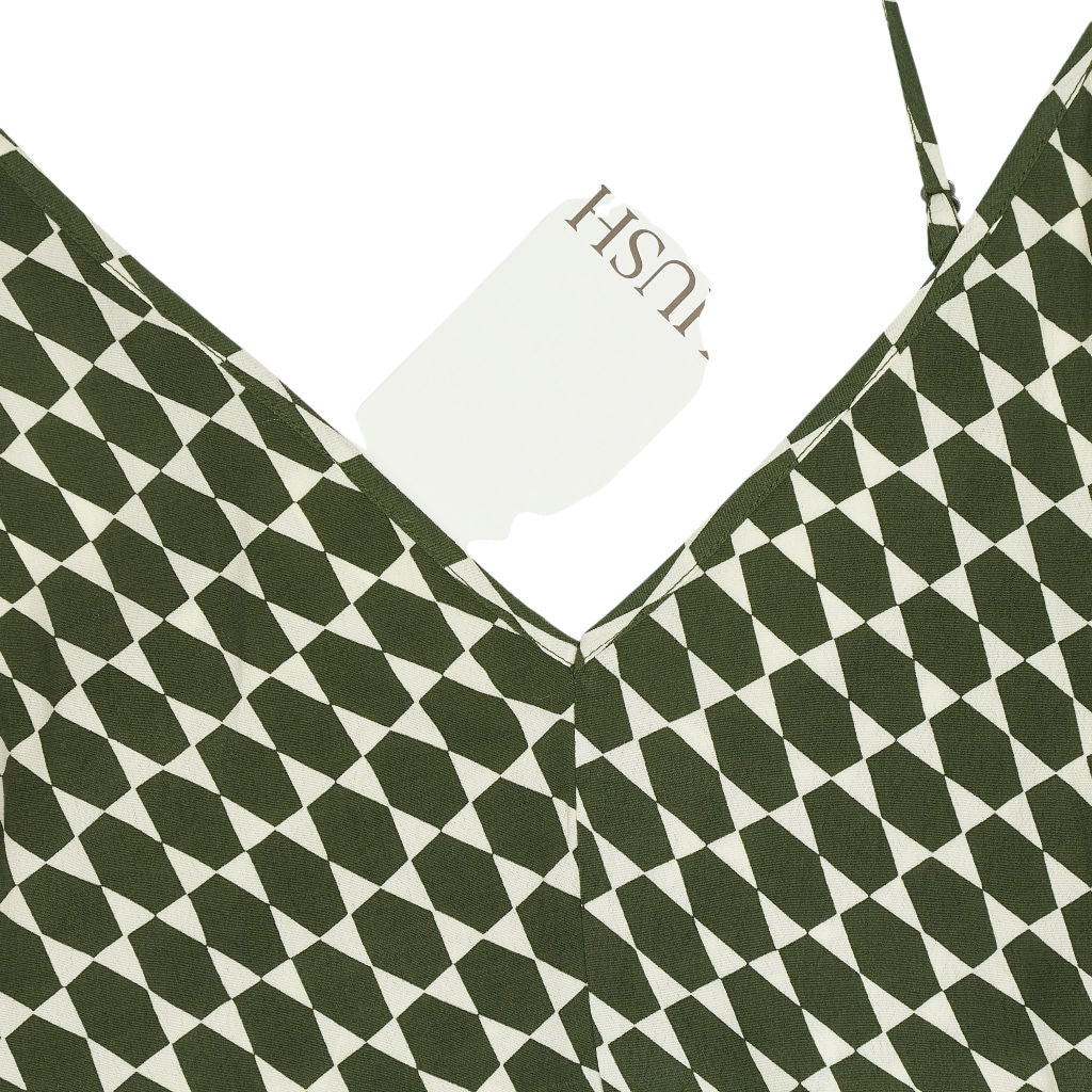 Hush Green Eloise Printed Maxi Slip Dress
