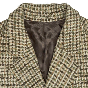 Lardini Brown Houndstooth Wool Cashmere Coat