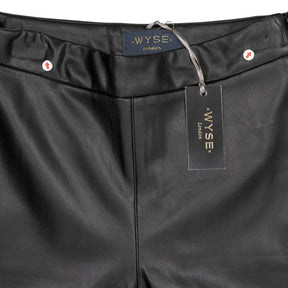 WYSE Black Lyra Slim Leg Faux Leather Trousers