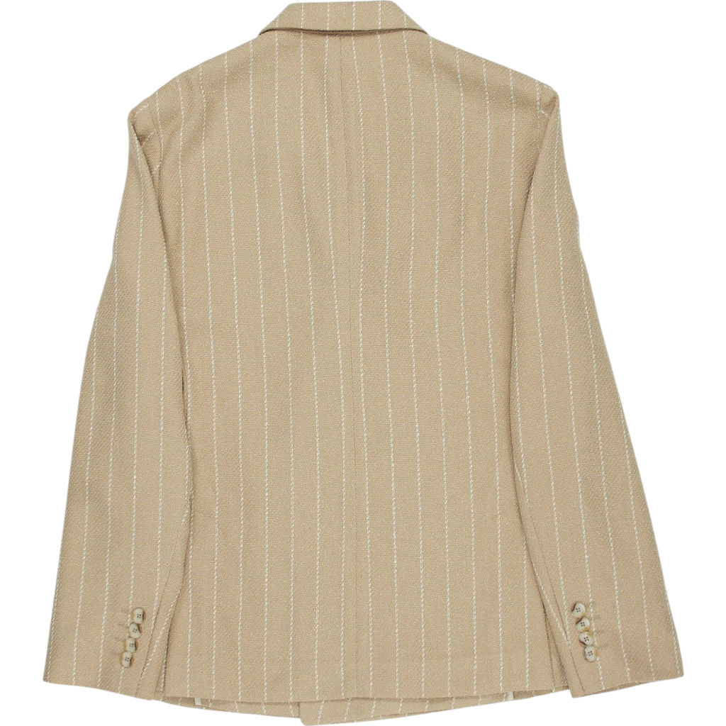 Moss Beige Striped Slim Fit Blazer 34"