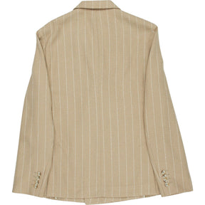 Moss Beige Striped Slim Fit Blazer 34"