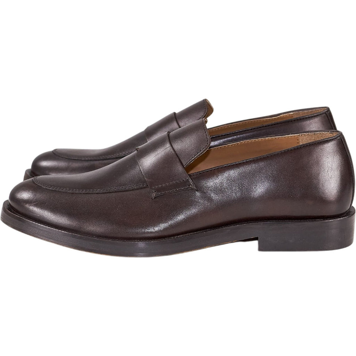 Moss Brown Modern Leather Loafers