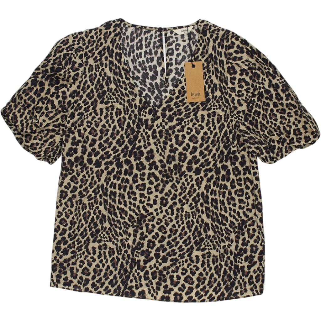 Hush Leopard Print Alberta Puff Sleeve Top