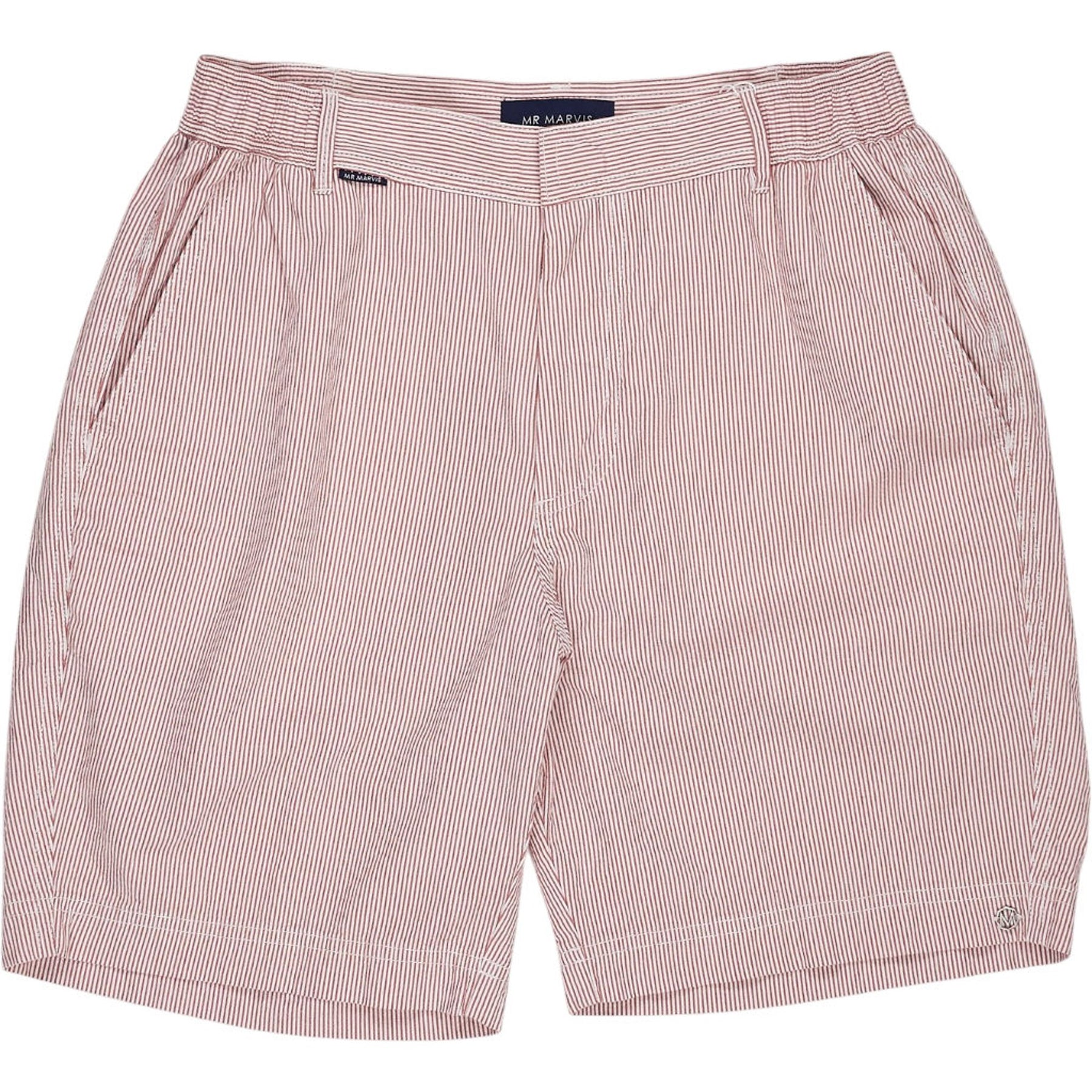 Mr Marvis Red Stripe Seersucker Shorts