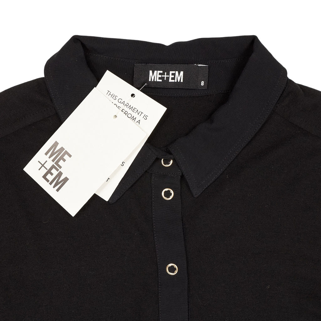 ME+EM Black Luxe Side Panel Shirt