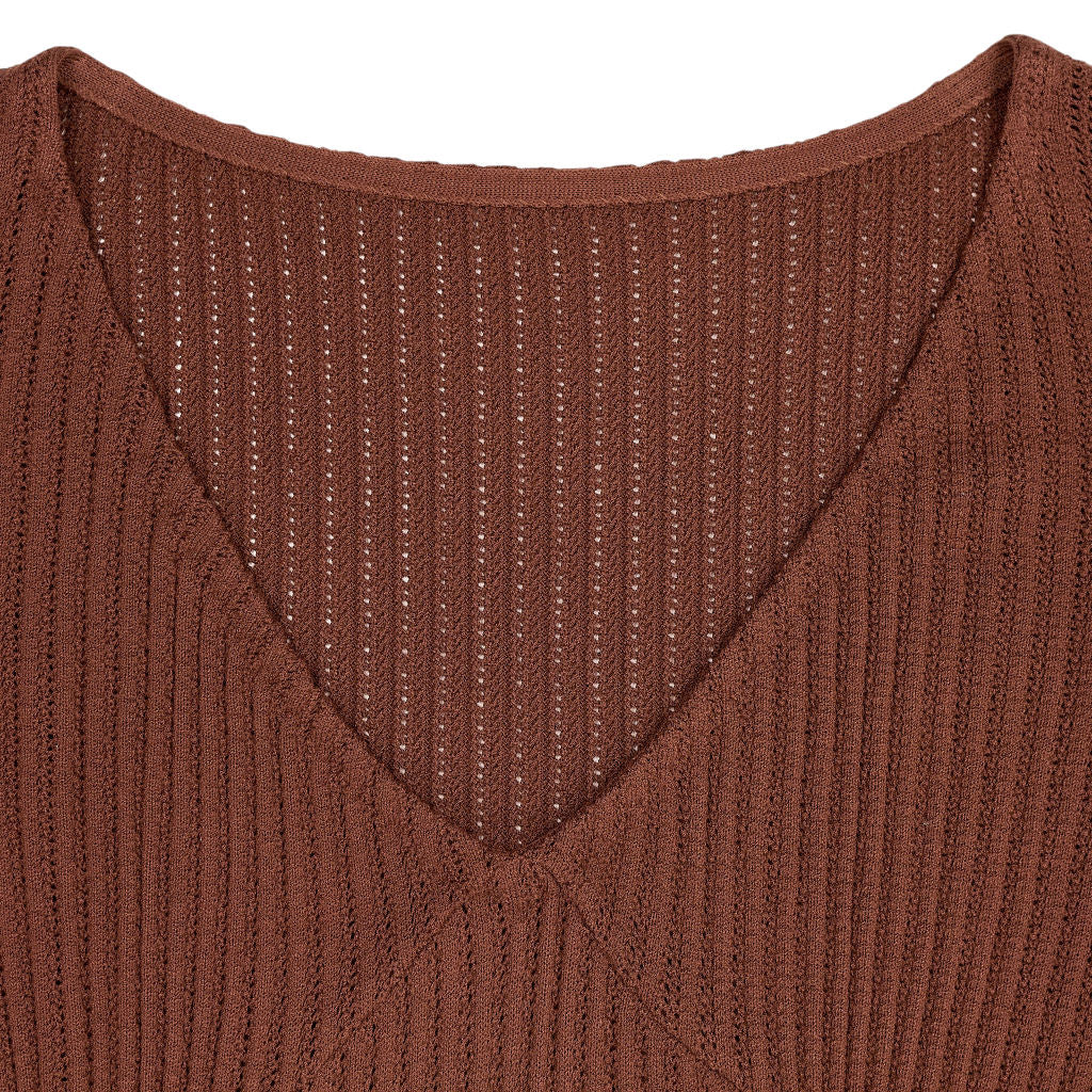 WYSE Brown Knit Midi Dress