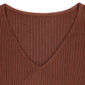 WYSE Brown Knit Midi Dress
