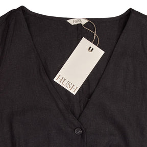 Hush Black Linen Blend Jumpsuit