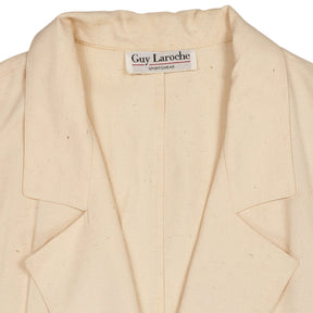 Guy Laroche Cream Silk Belted Jacket