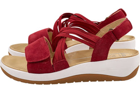 Ara Red High Soft Sandals