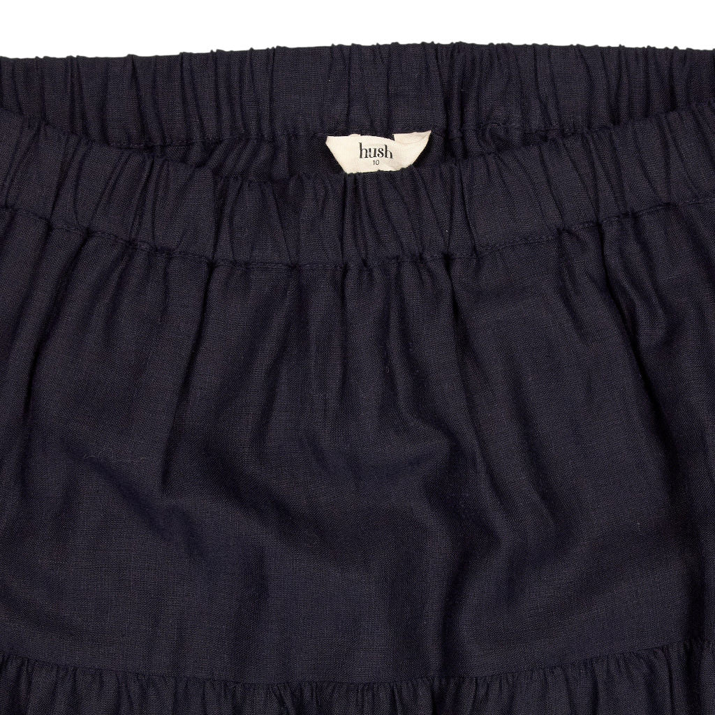 Hush Navy Linen Branwen Skirt