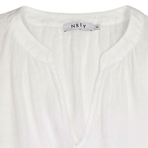 NRBY White Linen Midi Dress