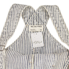 Free People Blue Striped Overalls
