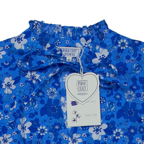 Pink City Prints Blue Floral Cecilie Dress