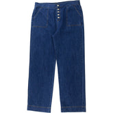Wyse Blue High-Waisted Denim Trousers