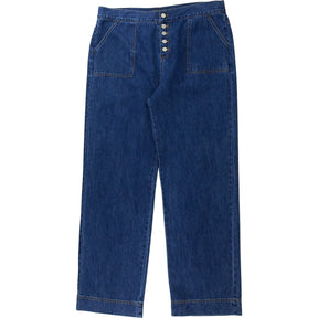 Wyse Blue High-Waisted Denim Trousers
